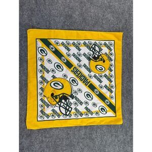 NFL Green Bay Packers Bandana Men OS Yellow 1995 Vintage Helmet Logo Print USA
